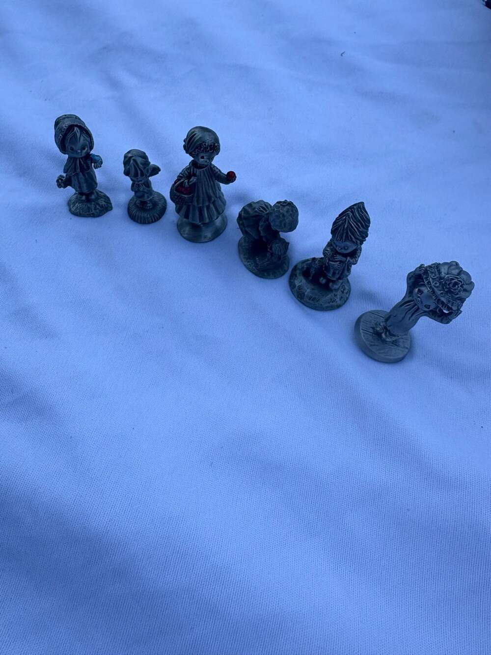 Lot of 6 Vintage Hallmark Little Gallery Betsey Clark Fine Pewter Figurines